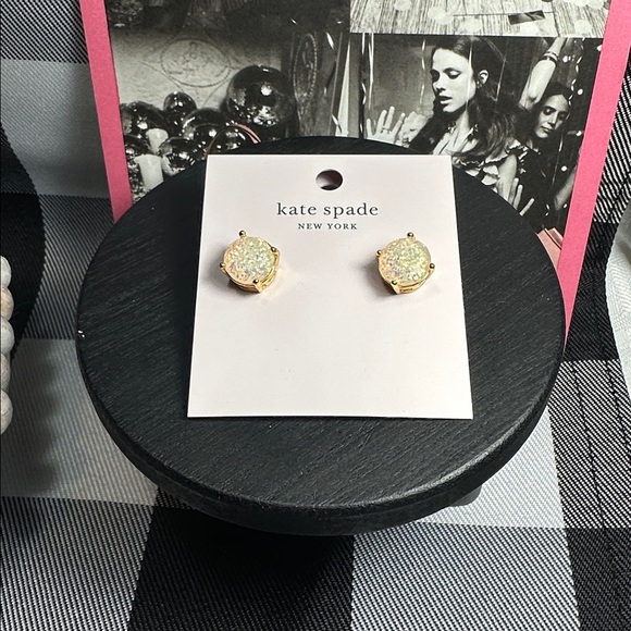 Kate Spade Earrings opal glitter gold NEW! - Picture 5 of 5